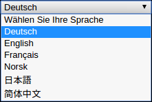 A typical "select your language" dropdown.